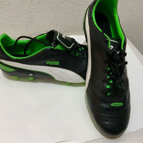 Puma Football Size 14US Esito Soft Ground Black Leather Boots Cleats - Picture 5 of 12